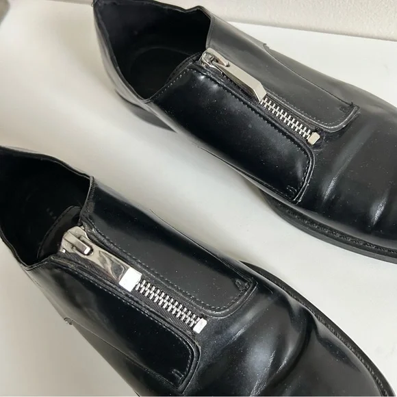 ZARA Black Half Zip Shoes Size 39 - Picture 4 of 7